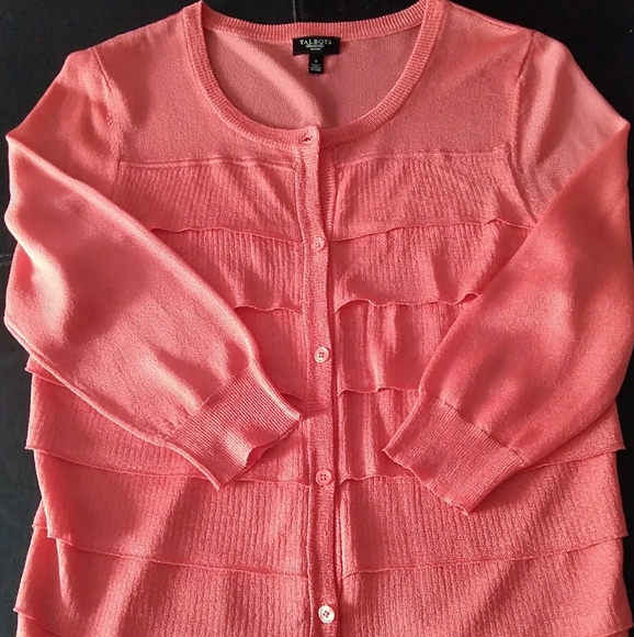 TALBOTS Ruffled Front Cardigan - Picture 7 of 8